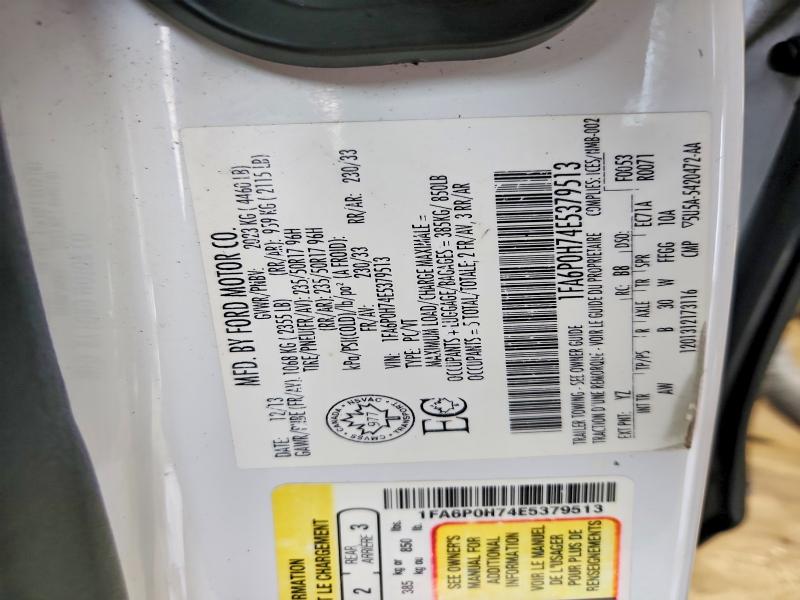 Aukcja sprzedaży 2014 Ford Fusion, vin: 1FA6P0H74E5379513, numer aukcji: 51786366