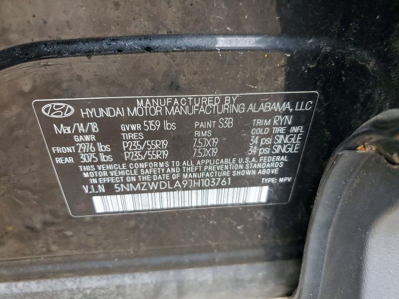Продаж на аукціоні авто 2018 Hyundai Santa Fe Sport, vin: 5NMZWDLA9JH103761, номер лоту: 50824726