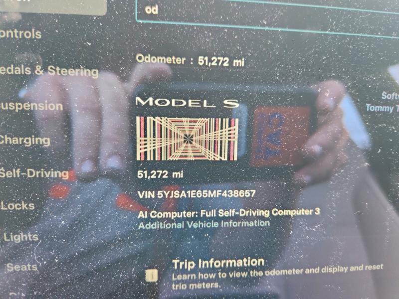 Aukcja sprzedaży 2021 Tesla Model S, vin: 5YJSA1E65MF438657, numer aukcji: 49812246