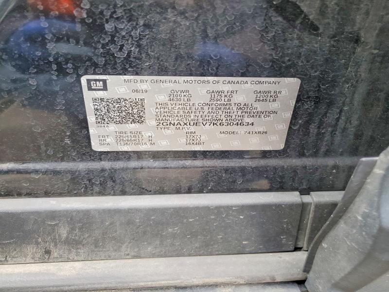 Продажа на аукционе авто 2019 Chevrolet Equinox, vin: 2GNAXUEV7K6304634, номер лота: 47932576