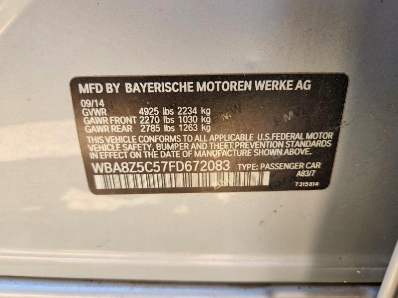 49133836 :رقم المزاد ، WBA8Z5C57FD672083 vin ، 2015 Bmw 328 مزاد بيع