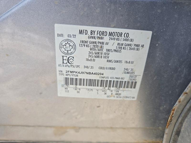 Продажа на аукционе авто 2022 Ford Edge, vin: 2FMPK4J97NBA40204, номер лота: 47082966