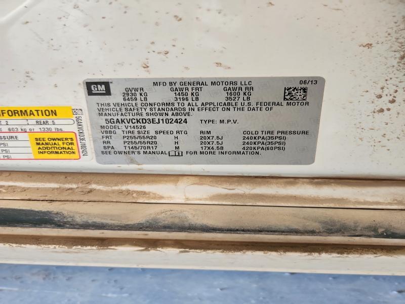 Продаж на аукціоні авто 2014 Buick Enclave, vin: 5GAKVCKD3EJ102424, номер лоту: 48136446