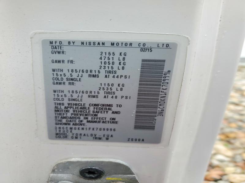 Aukcja sprzedaży 2015 Nissan Nv200, vin: 3N6CM0KN1FK709996, numer aukcji: 52971386