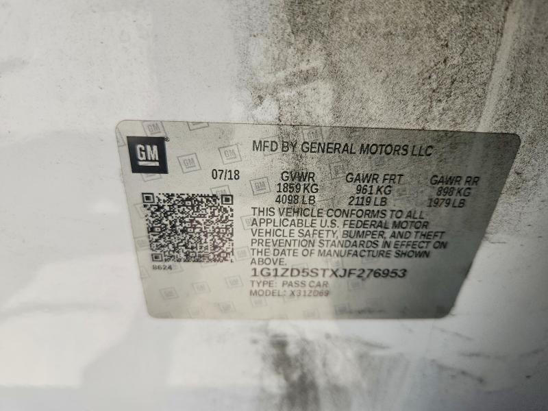 Продаж на аукціоні авто 2018 Chevrolet Malibu, vin: 1G1ZD5STXJF276953, номер лоту: 51016276