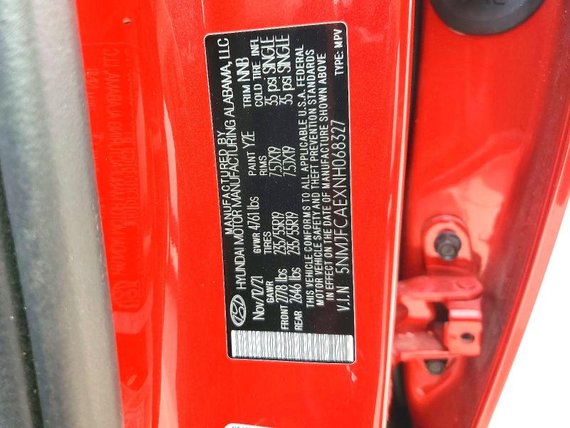 2022 Hyundai Tucson მანქანა იყიდება აუქციონზე, vin: 5NMJFCAEXNH068327, აუქციონის ნომერი: 50832916