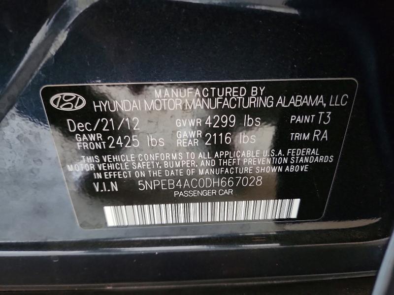 Aukcja sprzedaży 2013 Hyundai Sonata, vin: 5NPEB4AC0DH667028, numer aukcji: 50624436
