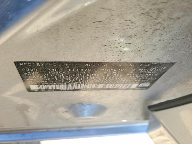 2019 Honda Fit მანქანა იყიდება აუქციონზე, vin: 3HGGK5H45KM714527, აუქციონის ნომერი: 48654736