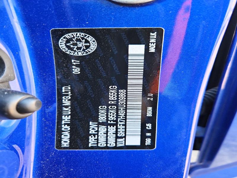 Aukcja sprzedaży 2017 Honda Civic, vin: SHHFK7H49HU309868, numer aukcji: 48659936