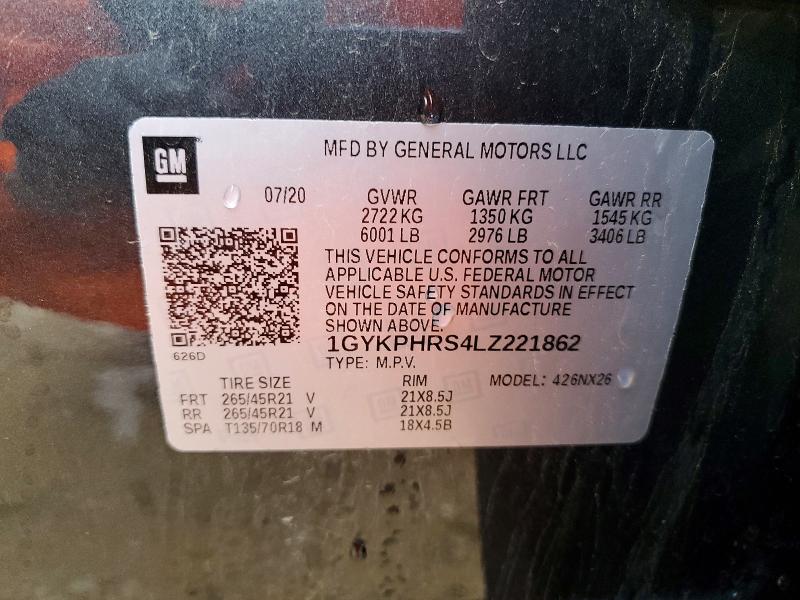49367476 :رقم المزاد ، 1GYKPHRS4LZ221862 vin ، 2020 Cadillac Xt6 مزاد بيع