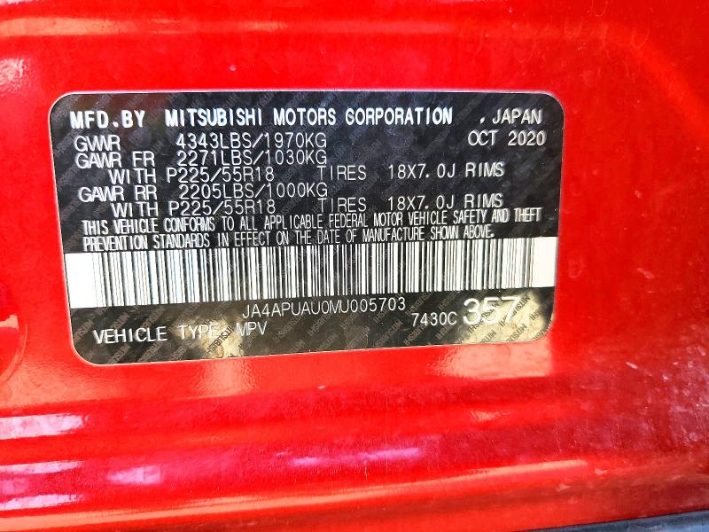 Продаж на аукціоні авто 2021 Mitsubishi Outlander Sport, vin: JA4APUAU0MU005703, номер лоту: 49492026