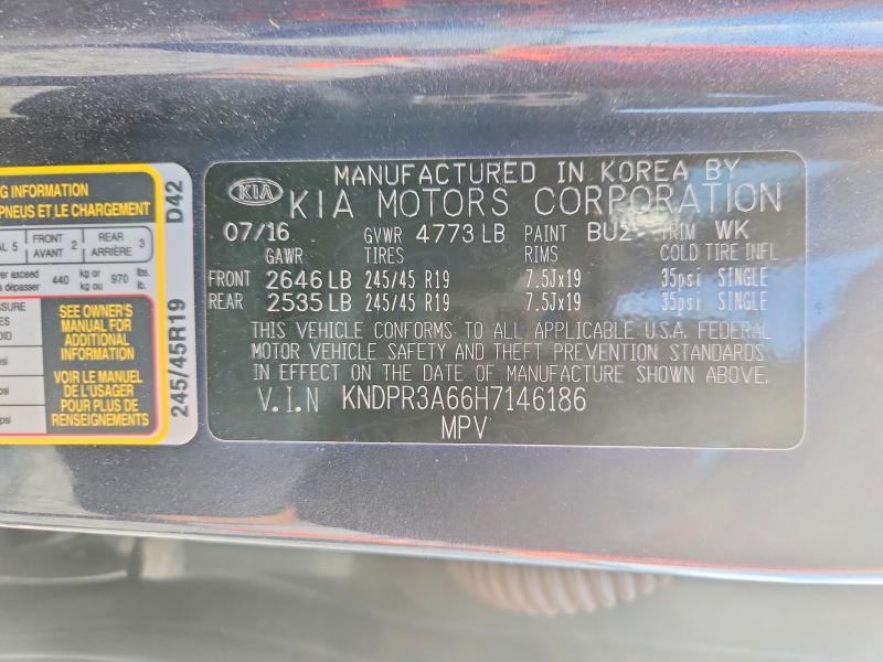 Продаж на аукціоні авто 2017 Kia Sportage, vin: KNDPR3A66H7146186, номер лоту: 48605776