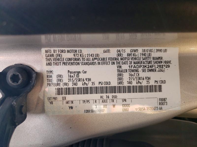 48624516 :رقم المزاد ، 1FADP3K24FL282329 vin ، 2015 Ford Focus مزاد بيع