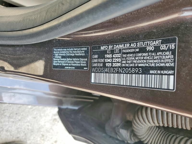 Продаж на аукціоні авто 2015 Mercedes-benz Cla, vin: WDDSJ4EB2FN205893, номер лоту: 51318236