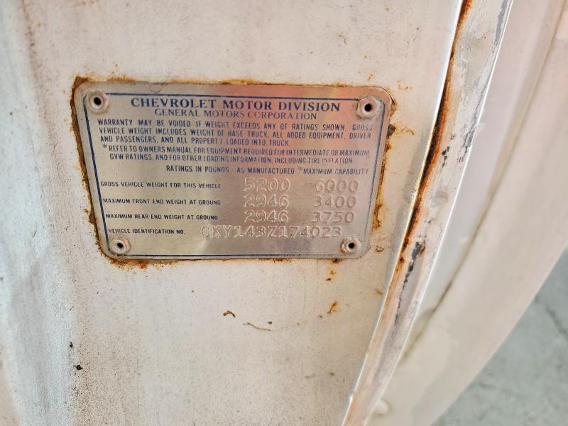 Продаж на аукціоні авто 1973 Chev C/k 10 Series, vin: CKY143Z174023, номер лоту: 49293096