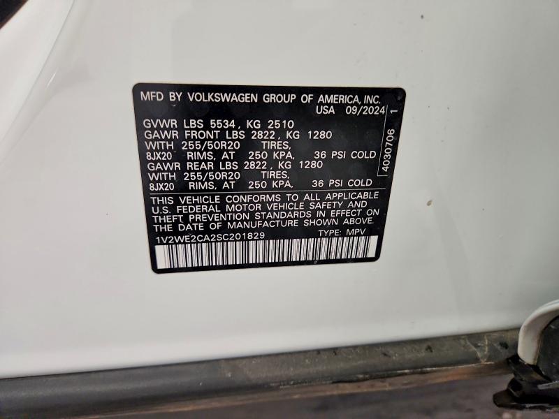 Aukcja sprzedaży 2025 Volkswagen Atlas Cross Sport, vin: 1V2WE2CA2SC201829, numer aukcji: 51783966