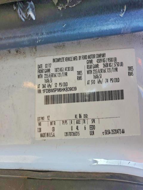 Продаж на аукціоні авто 2017 Ford Transit, vin: 1FDBW5PM6HKB39039, номер лоту: 94956205