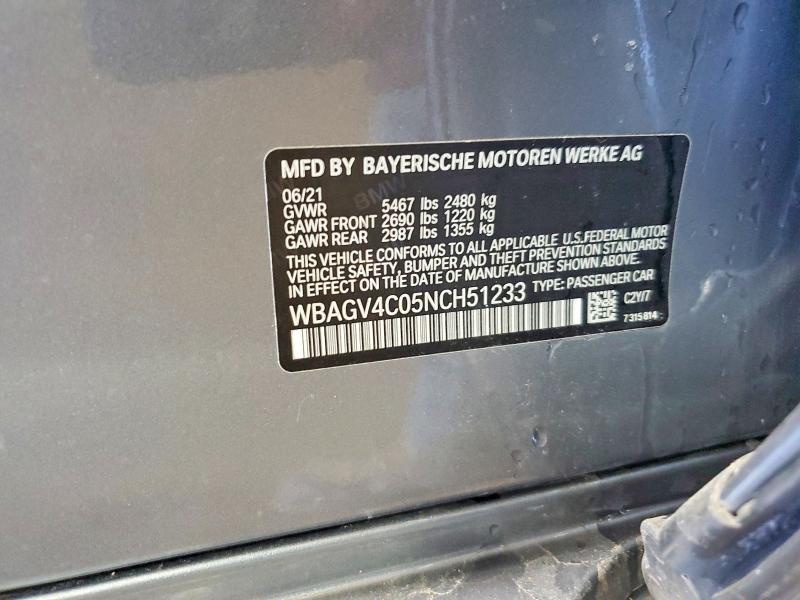 Aukcja sprzedaży 2022 Bmw 840xi, vin: WBAGV4C05NCH51233, numer aukcji: 49237906