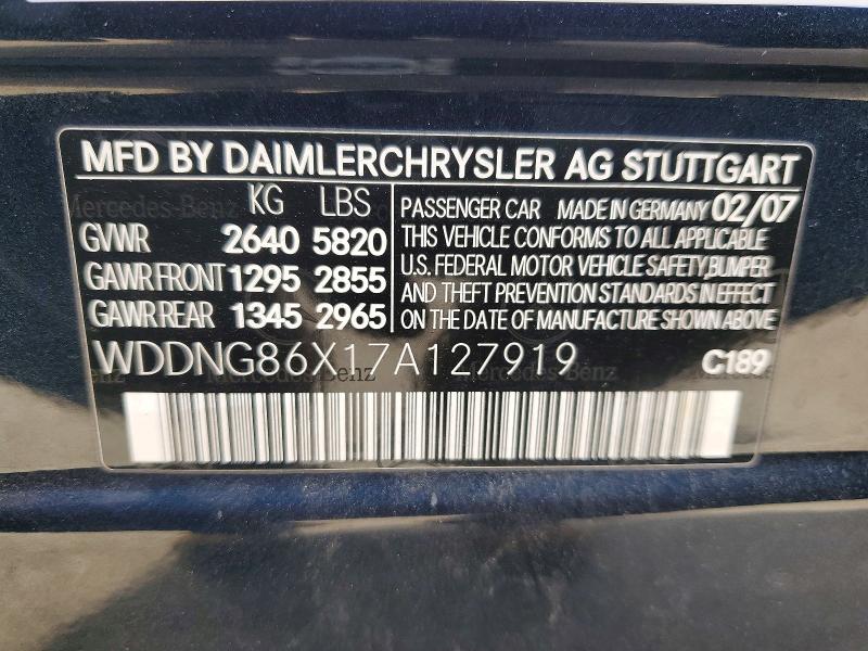 Продажа на аукционе авто 2007 Mercedes-benz S, vin: WDDNG86X17A127919, номер лота: 49330806