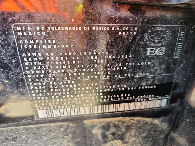50074556 :رقم المزاد ، 3VV4B7AX5JM211856 vin ، 2018 Volkswagen Tiguan مزاد بيع