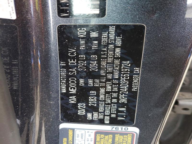 48491206 :رقم المزاد ، 3KPF24AD3PE619724 vin ، 2023 Kia Forte مزاد بيع