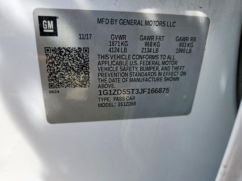 2018 Chevrolet Malibu მანქანა იყიდება აუქციონზე, vin: 1G1ZD5ST3JF166875, აუქციონის ნომერი: 47405586