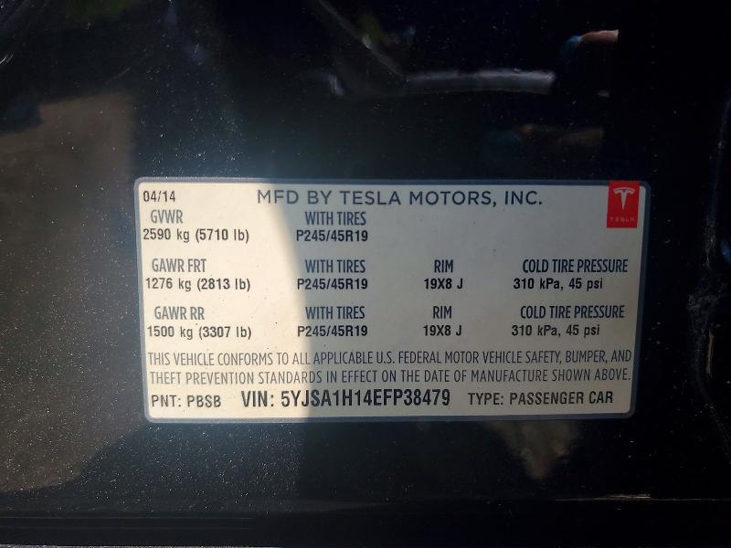 Aukcja sprzedaży 2014 Tesla Model S, vin: 5YJSA1H14EFP38479, numer aukcji: 50395926