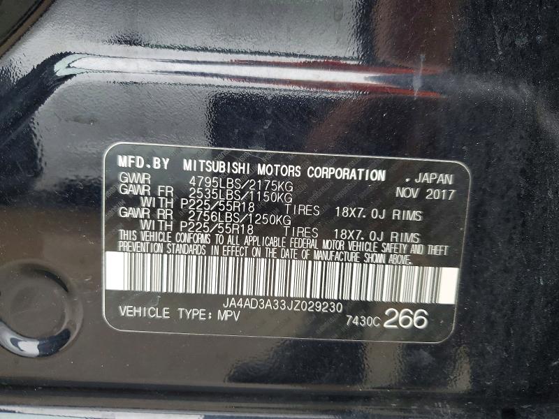 Продажа на аукционе авто 2018 Mitsubishi Outlander, vin: JA4AD3A33JZ029230, номер лота: 50854376