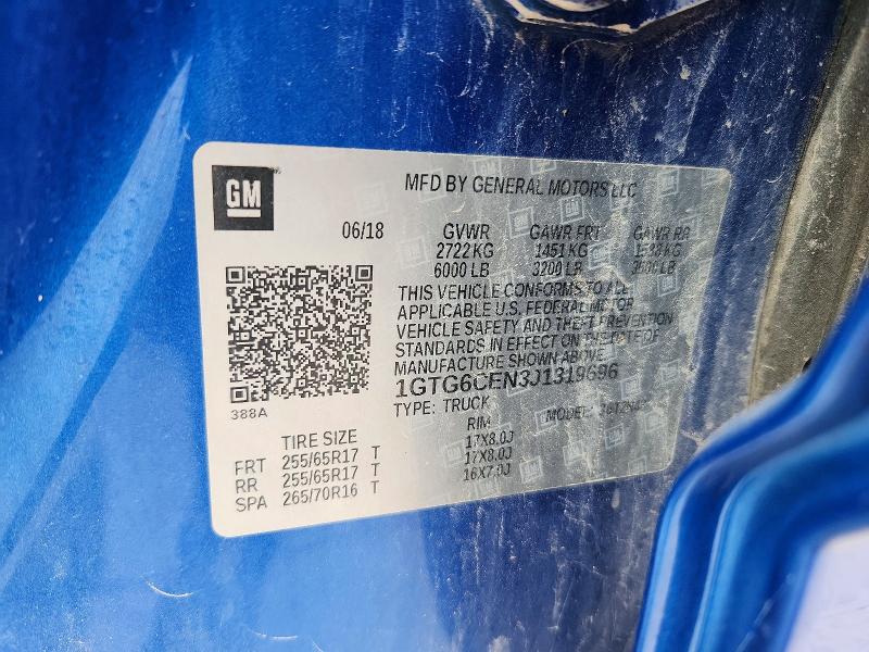 49445556 :رقم المزاد ، 1GTG6CEN3J1319696 vin ، 2018 Gmc Canyon مزاد بيع