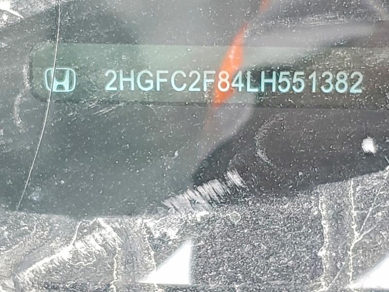 2020 Honda Civic მანქანა იყიდება აუქციონზე, vin: 2HGFC2F84LH551382, აუქციონის ნომერი: 49097826