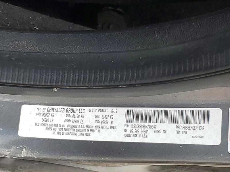 2013 Chrysler 200 მანქანა იყიდება აუქციონზე, vin: 1C3CCBBG3DN745347, აუქციონის ნომერი: 51335186