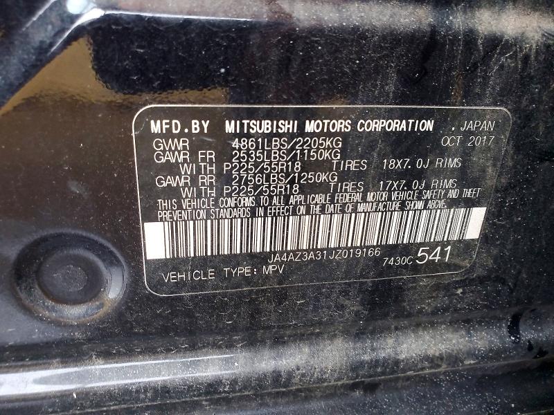 Продажа на аукционе авто 2018 Mitsubishi Outlander, vin: JA4AZ3A31JZ019166, номер лота: 51367746