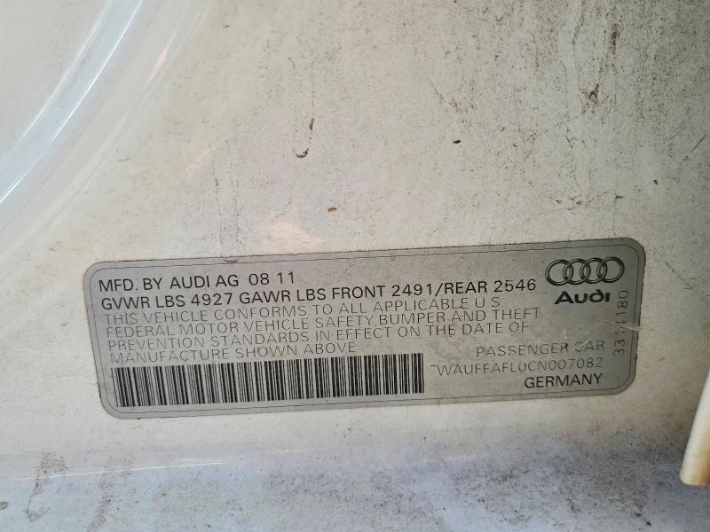 Продажа на аукционе авто 2012 Audi A4, vin: WAUFFAFL0CN007082, номер лота: 50832106