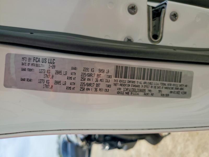 Продаж на аукціоні авто 2020 Jeep Cherokee, vin: 1C4PJLCB3LD596695, номер лоту: 48650296