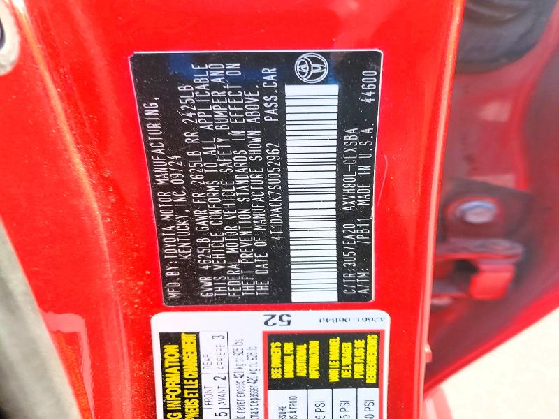 50426876 :رقم المزاد ، 4T1DAACK7SU052962 vin ، 2025 Toyota Camry مزاد بيع