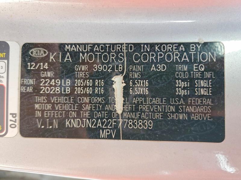 Продажа на аукционе авто 2015 Kia Soul, vin: KNDJN2A22F7783839, номер лота: 50734496