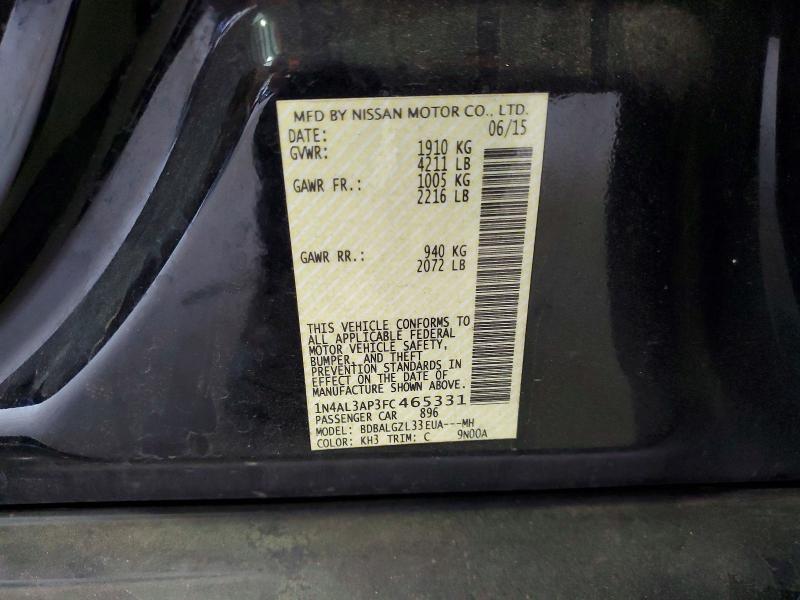 Продаж на аукціоні авто 2015 Nissan Altima, vin: 1N4AL3AP3FC465331, номер лоту: 51584506