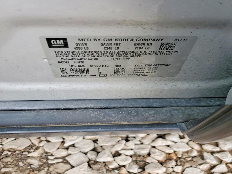 Продаж на аукціоні авто 2017 Buick Encore, vin: KL4CJASB3HB153108, номер лоту: 51306106