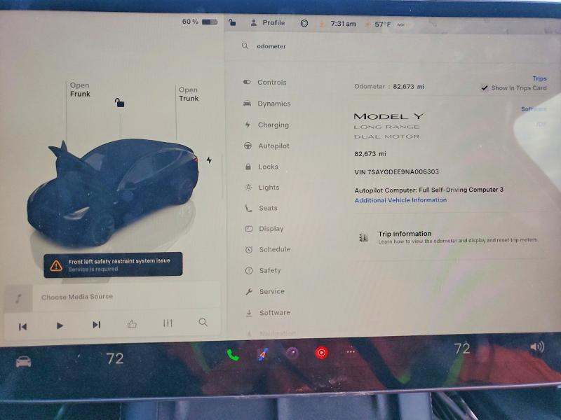 2022 Tesla Model Y მანქანა იყიდება აუქციონზე, vin: 7SAYGDEE9NA006303, აუქციონის ნომერი: 49089476
