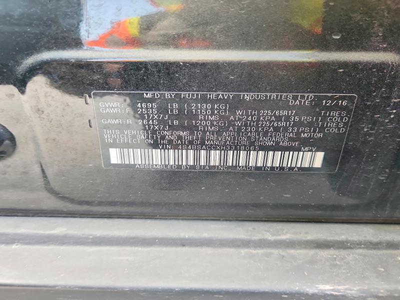 Aukcja sprzedaży 2017 Subaru Outback, vin: 4S4BSACCXH3318065, numer aukcji: 50898956