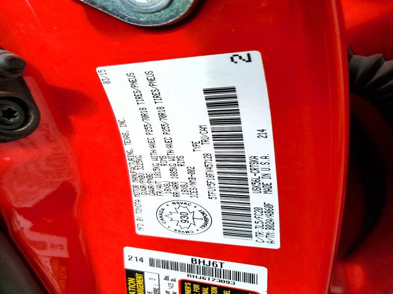 2015 Toyota Tundra მანქანა იყიდება აუქციონზე, vin: 5TFUY5F18FX457128, აუქციონის ნომერი: 51656246