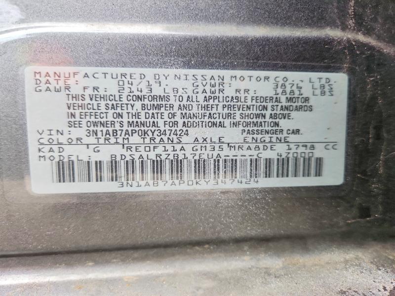 Продажа на аукционе авто 2019 Nissan Sentra, vin: 3N1AB7AP0KY347424, номер лота: 51497716