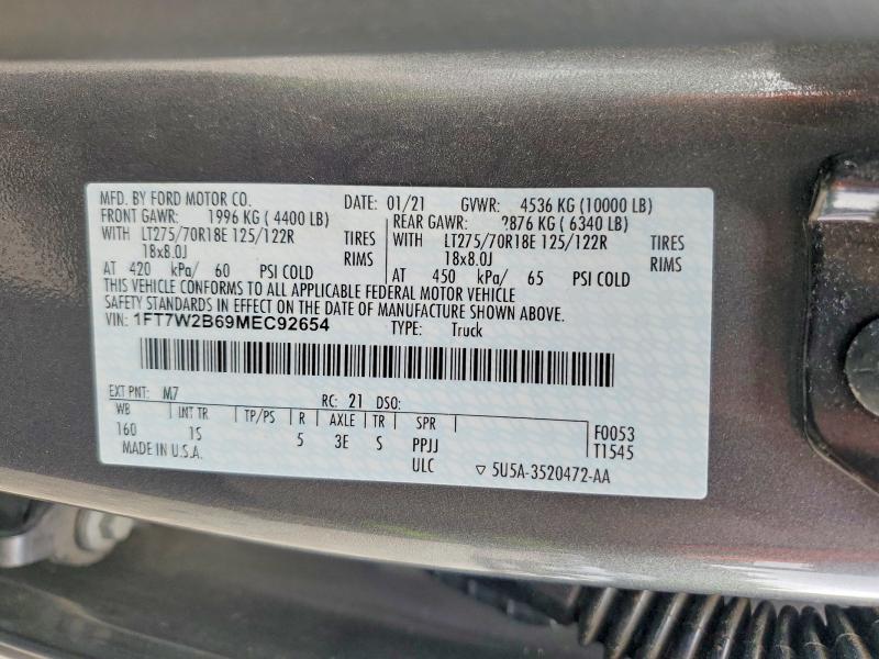 Aukcja sprzedaży 2021 Ford F250, vin: 1FT7W2B69MEC92654, numer aukcji: 51058306