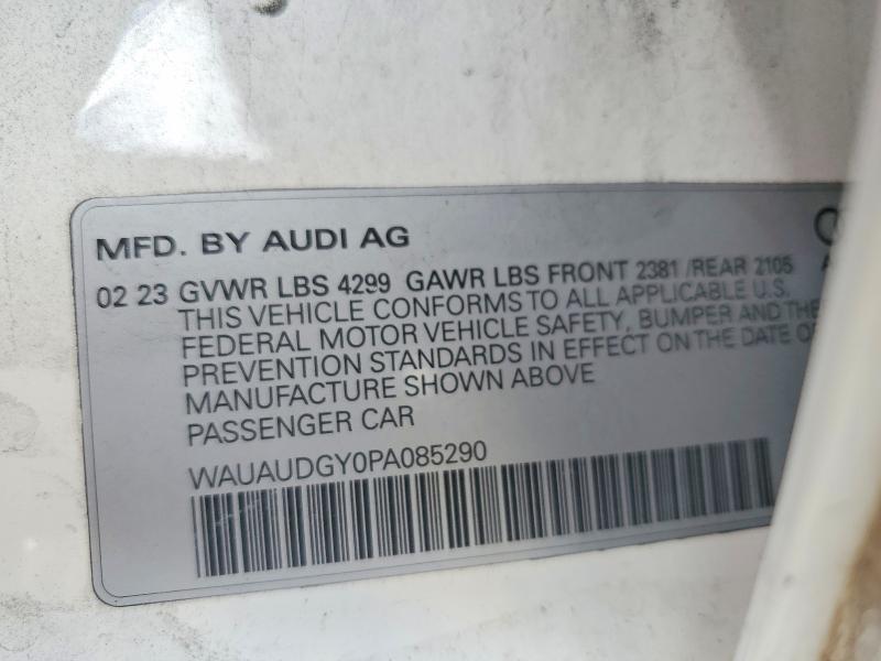 2023 Audi A3 მანქანა იყიდება აუქციონზე, vin: WAUAUDGY0PA085290, აუქციონის ნომერი: 50798336