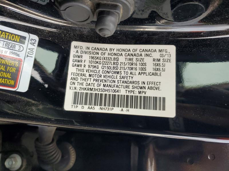 48717786 :رقم المزاد ، 2HKRM3H35DH510641 vin ، 2013 Honda Cr-v مزاد بيع
