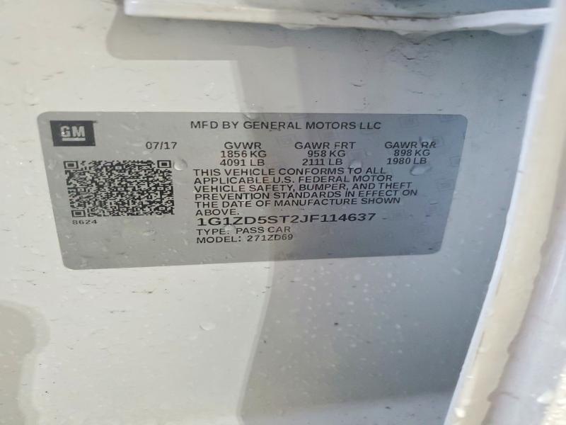 49456746 :رقم المزاد ، 1G1ZD5ST2JF114637 vin ، 2018 Chevrolet Malibu مزاد بيع