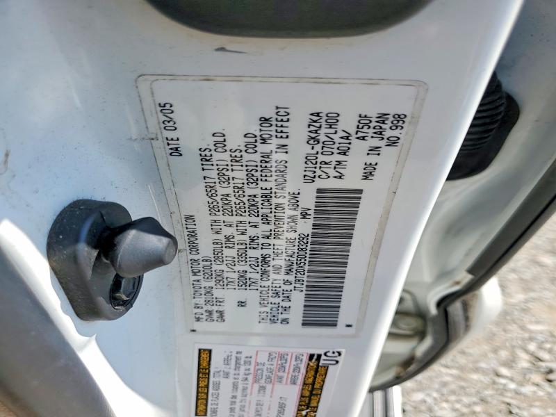 Продажа на аукционе авто 2005 Lexus Gx, vin: JTJBT20X550083292, номер лота: 49911426
