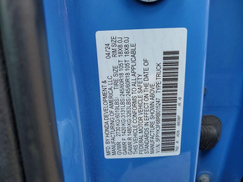 52041426 :رقم المزاد ، 5FPYK3F68RB015247 vin ، 2024 Honda Ridgeline مزاد بيع