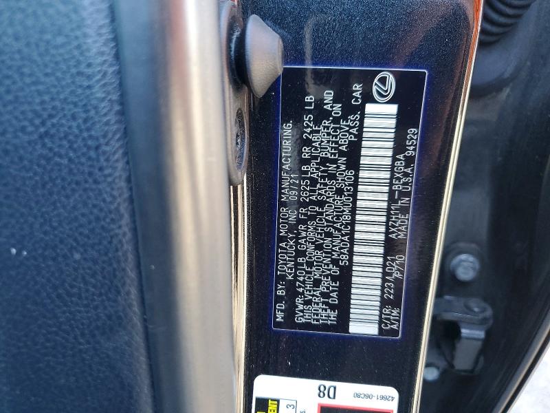 Продаж на аукціоні авто 2021 Lexus Es, vin: 58ADA1C18MU013106, номер лоту: 52068786