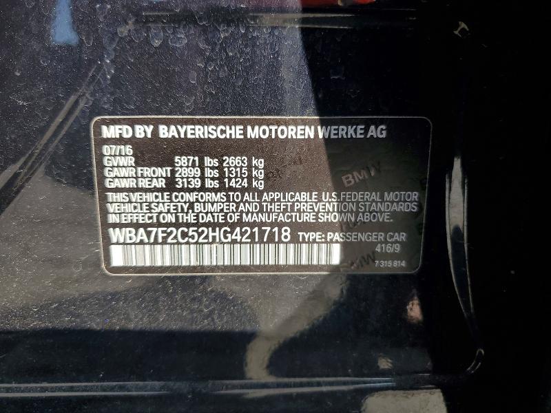 Продажа на аукционе авто 2017 Bmw 750, vin: WBA7F2C52HG421718, номер лота: 49498306